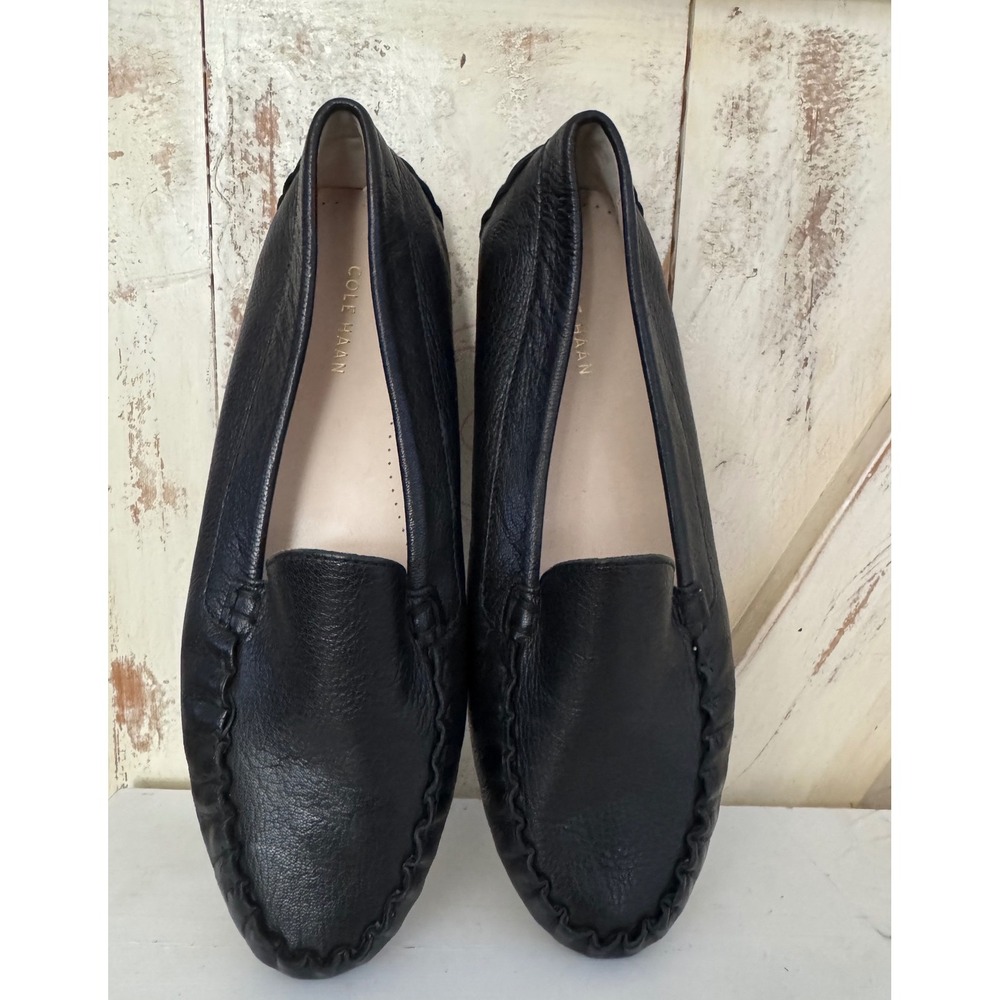 Cole‎ Haan Women Black Evelyn Driving Leather Loafers  Size 9B NWOT